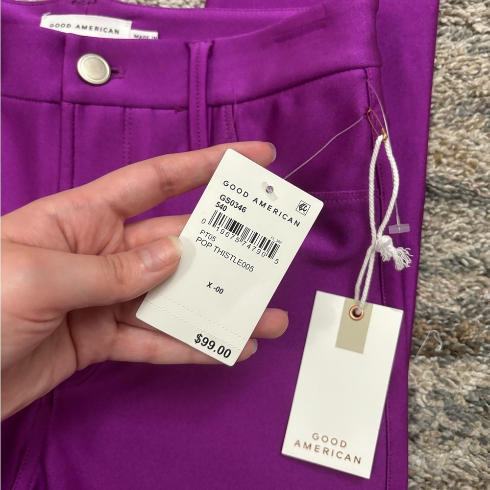 Good American High Rise Skinny Jeans Sz 00/24 NWT | Good American Purple Skinny- - Picture 5 of 13
